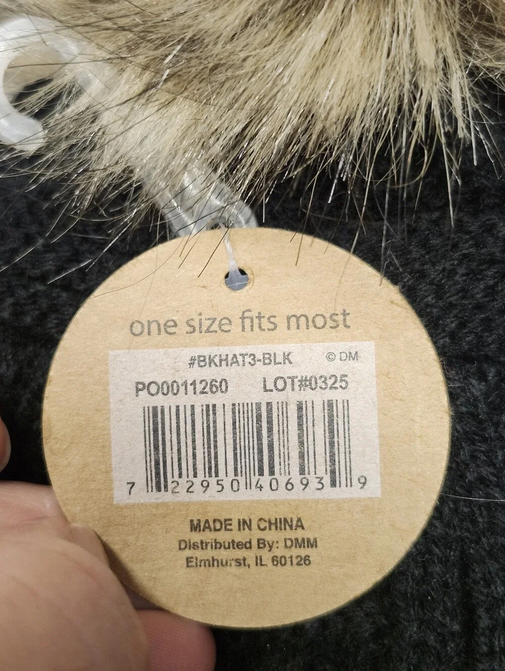 NWT Britt's Knits Basketweave Plush-Lined Pom Hat One Size Fits Most Black